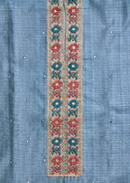 Grey Tissue Unstitched Suit Set
