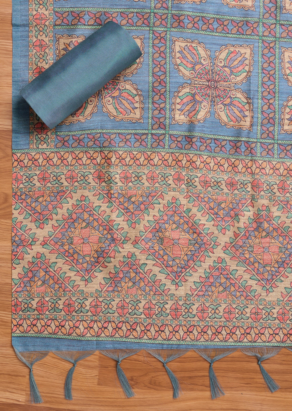 Grey Tissue Unstitched Suit Set