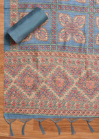 Grey Tissue Unstitched Suit Set