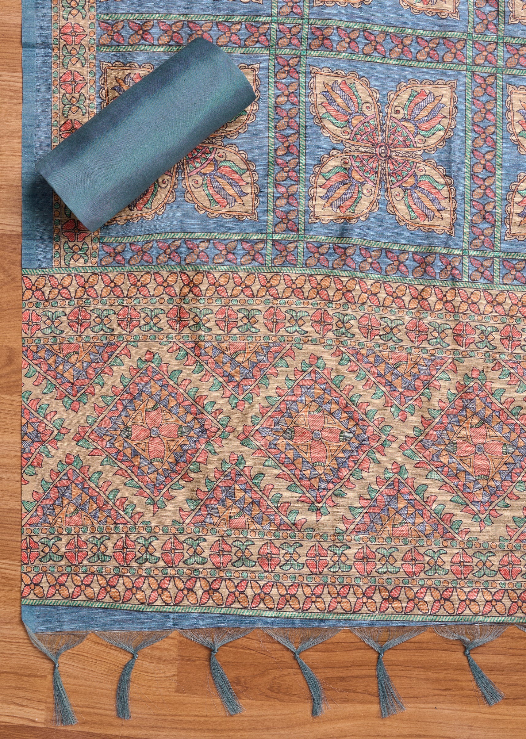 Grey Tissue Unstitched Suit Set