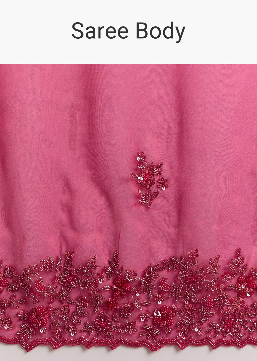Hot Pink Organza Saree With Stone And Cutdana Embroidery