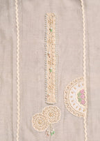 Ivory Chanderi Embroidered Unstitched Suit Set