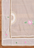 Ivory Chanderi Embroidered Unstitched Suit Set