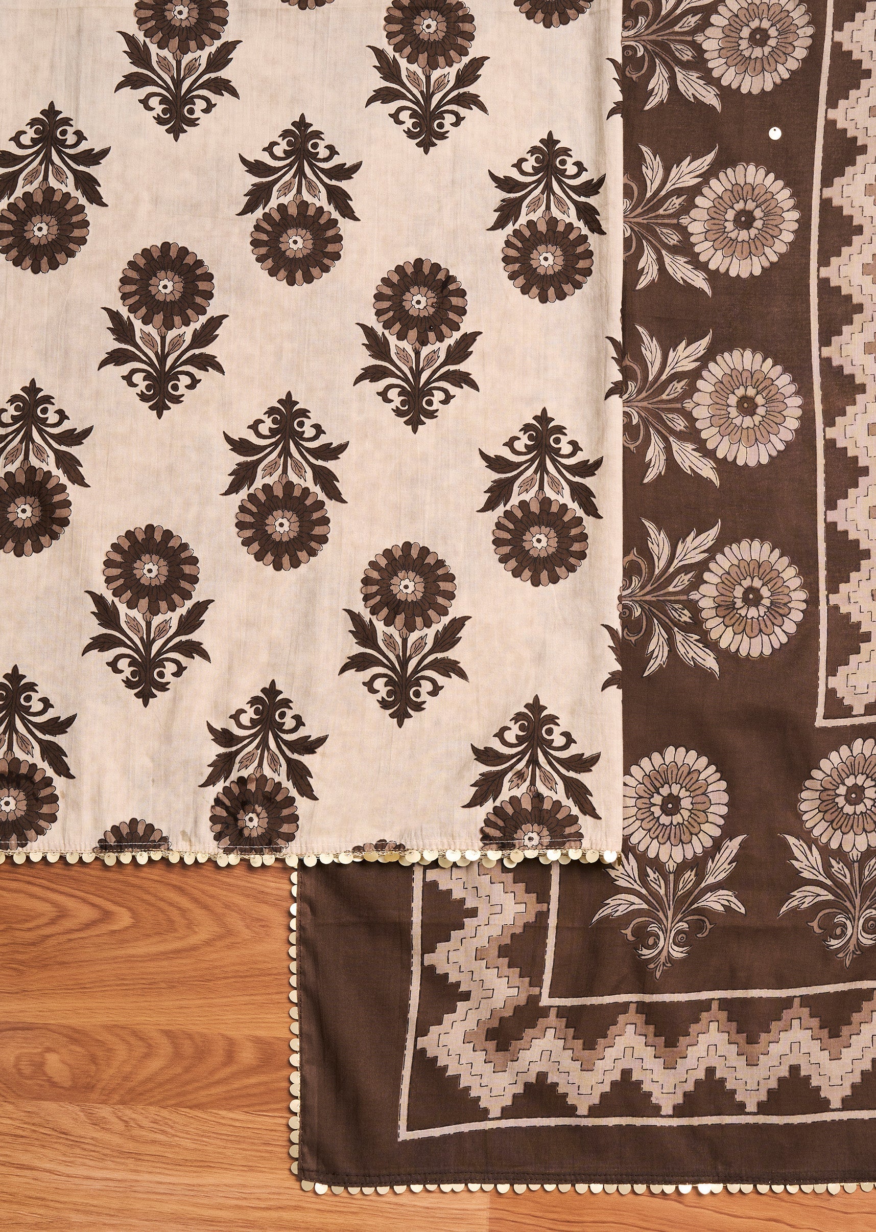 Ivory Cotton Unstitched Suit Set