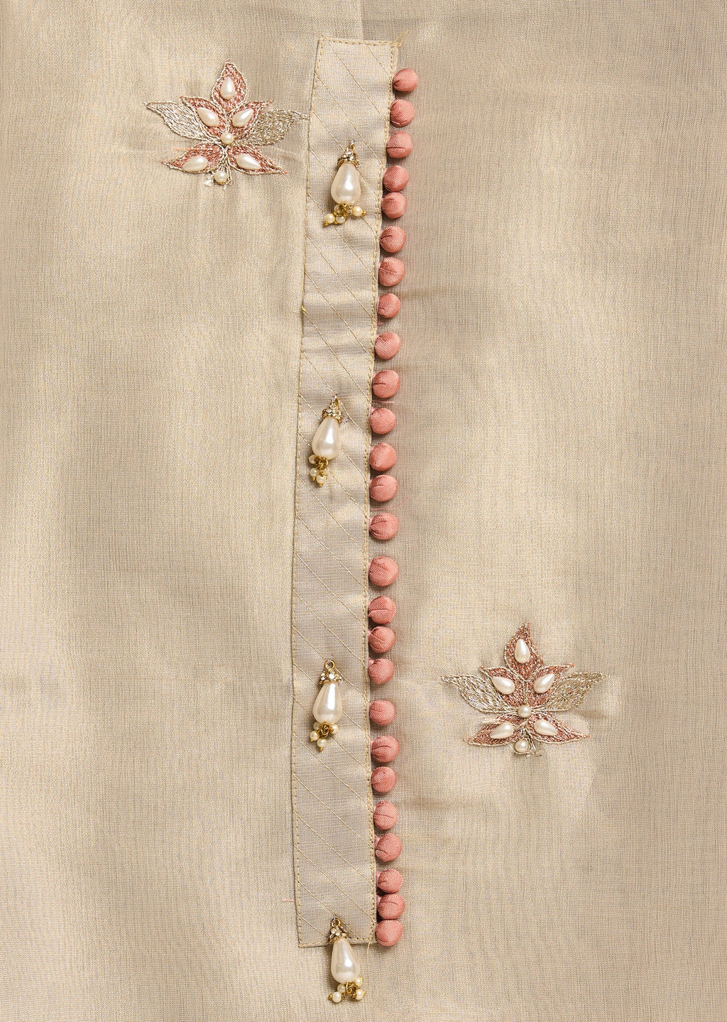 Ivory Crepe Unstitched Suit With Dupatta