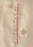 Ivory Crepe Unstitched Suit With Dupatta