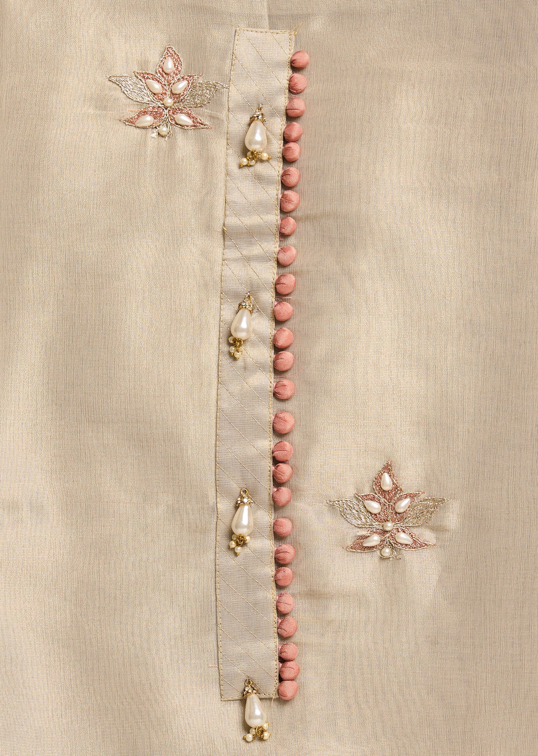 Ivory Crepe Unstitched Suit With Dupatta