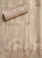 Ivory Crepe Unstitched Suit With Dupatta