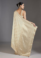 Ivory Jacquard Dola Silk Saree