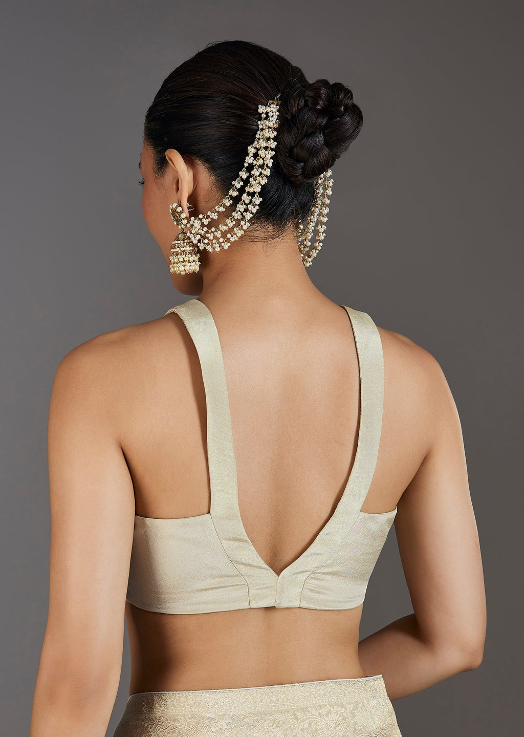 Ivory Jacquard Dola Silk Saree