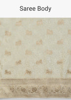 Ivory Jacquard Dola Silk Saree