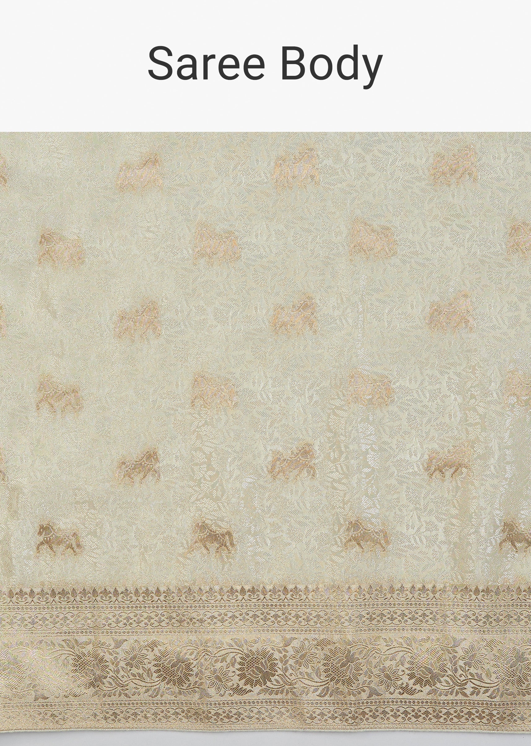 Ivory Jacquard Dola Silk Saree