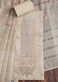 Ivory Linen Embroidered Unstitched Suit Set