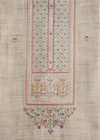 Ivory Linen Embroidered Unstitched Suit Set