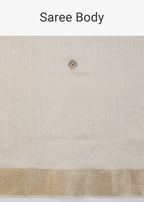 Ivory Tissue Embroidered Saree