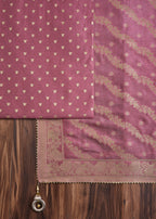 Lavender Chanderi Unstitched Suit