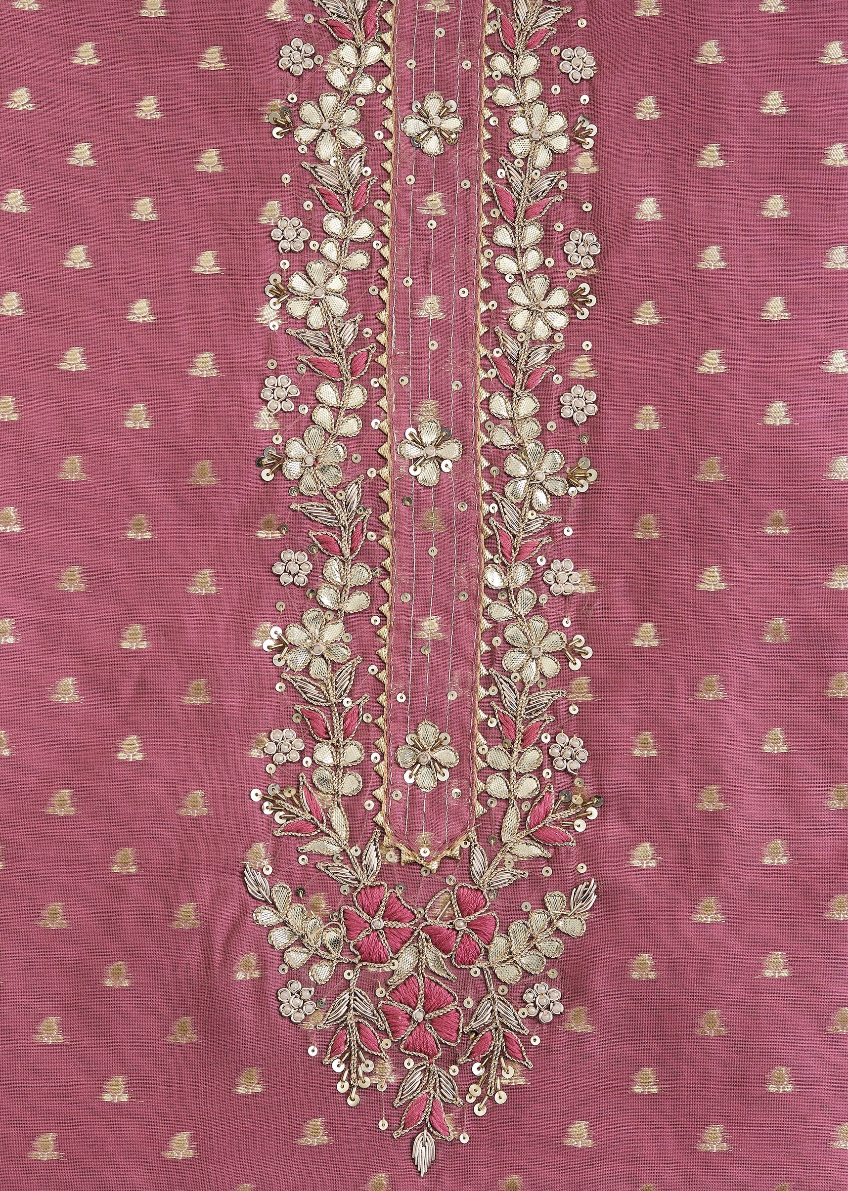 Lavender Chanderi Unstitched Suit