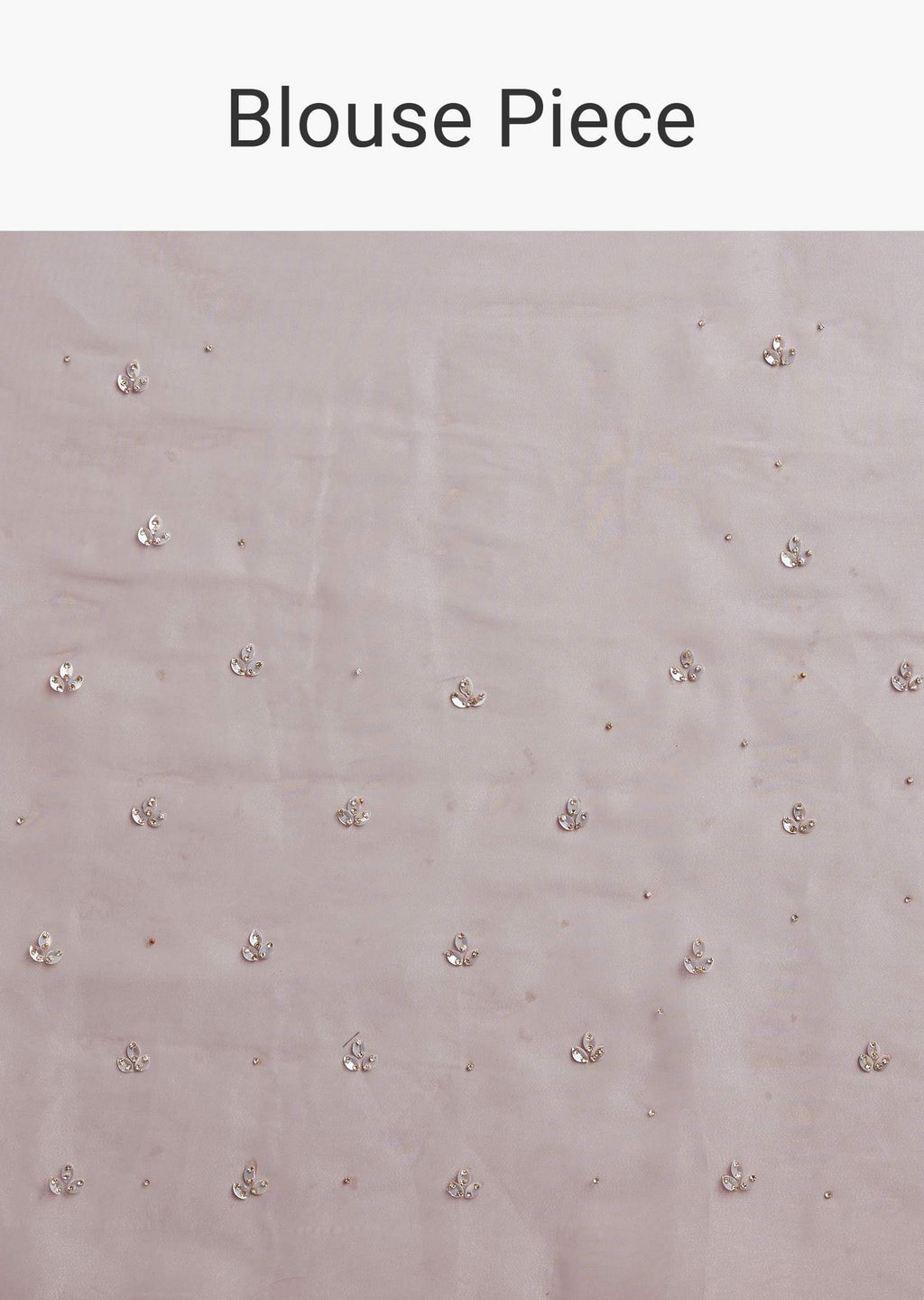 Lavender Shaded Glass Tissue Stone Embellished Saree With Cutdana And Beads