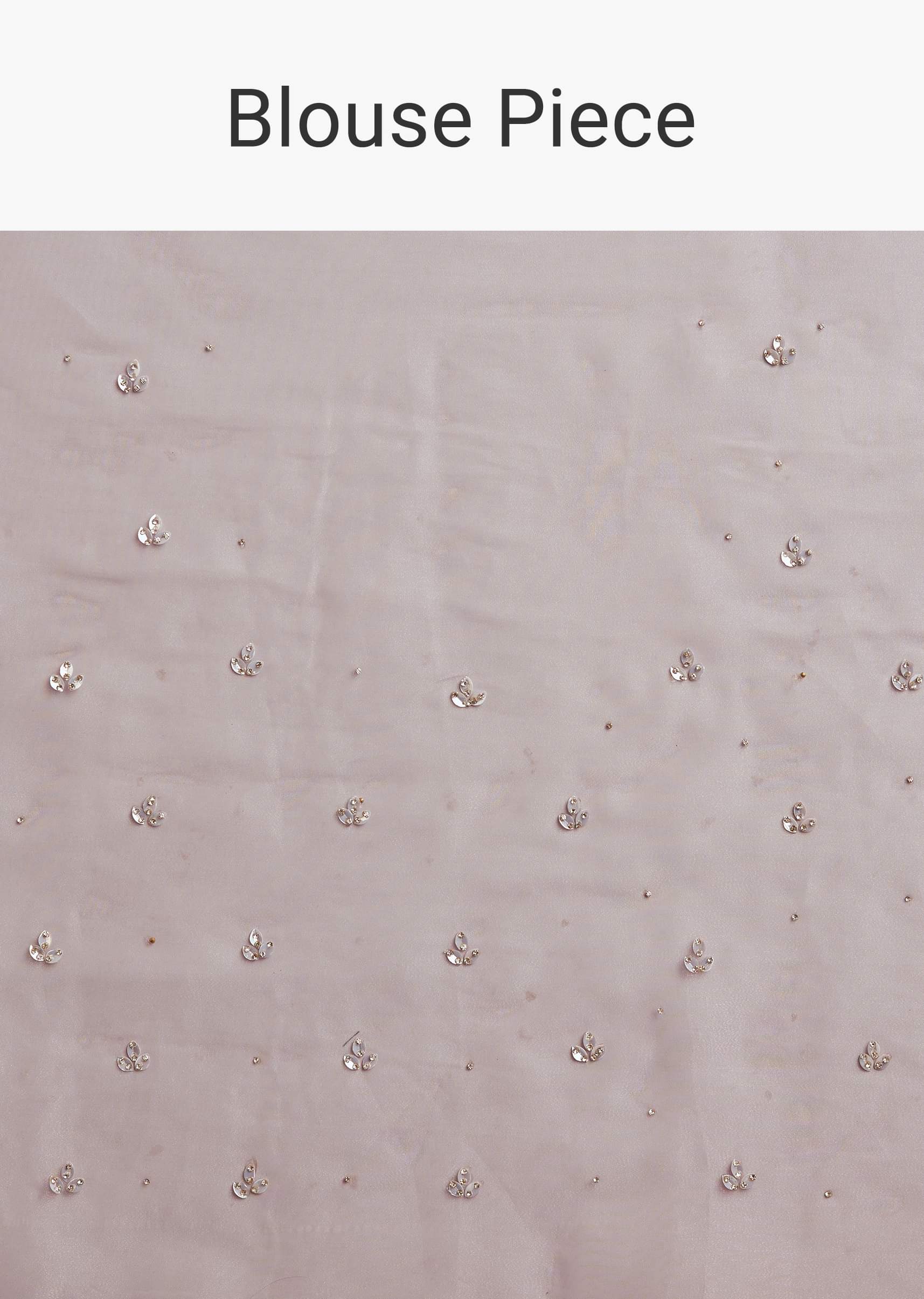 Lavender Shaded Glass Tissue Stone Embellished Saree With Cutdana And Beads