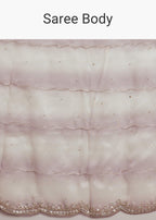 Lavender Shaded Glass Tissue Stone Embellished Saree With Cutdana And Beads