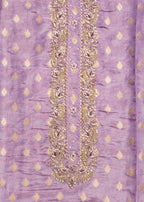 Lavender Tissue Embroidered Unstitched Suit Set
