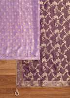 Lavender Tissue Embroidered Unstitched Suit Set