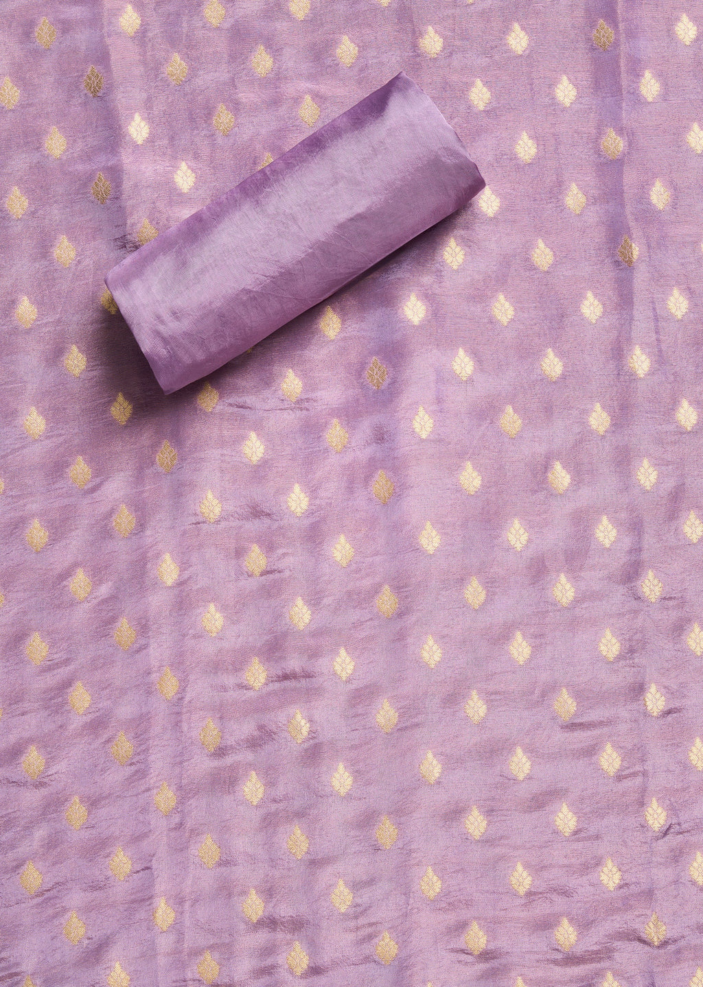 Lavender Tissue Embroidered Unstitched Suit Set