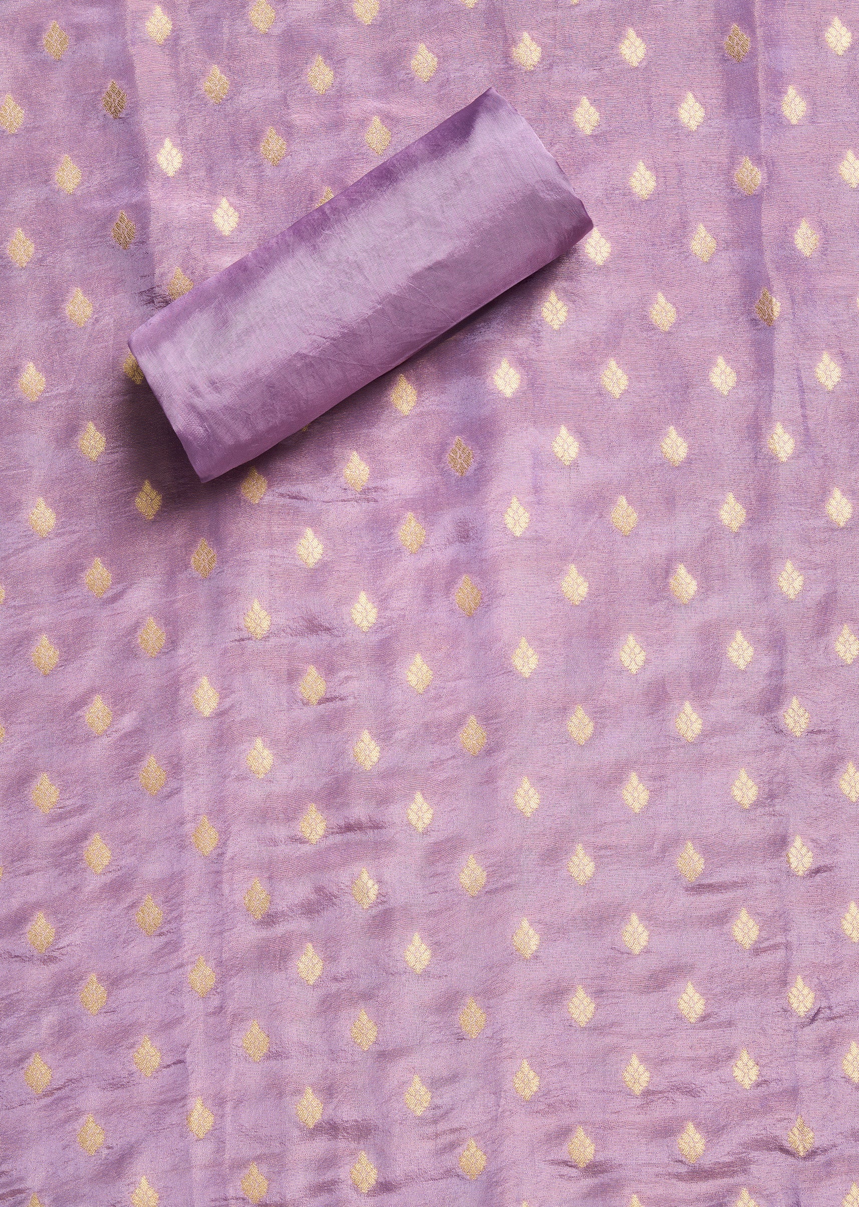 Lavender Tissue Embroidered Unstitched Suit Set