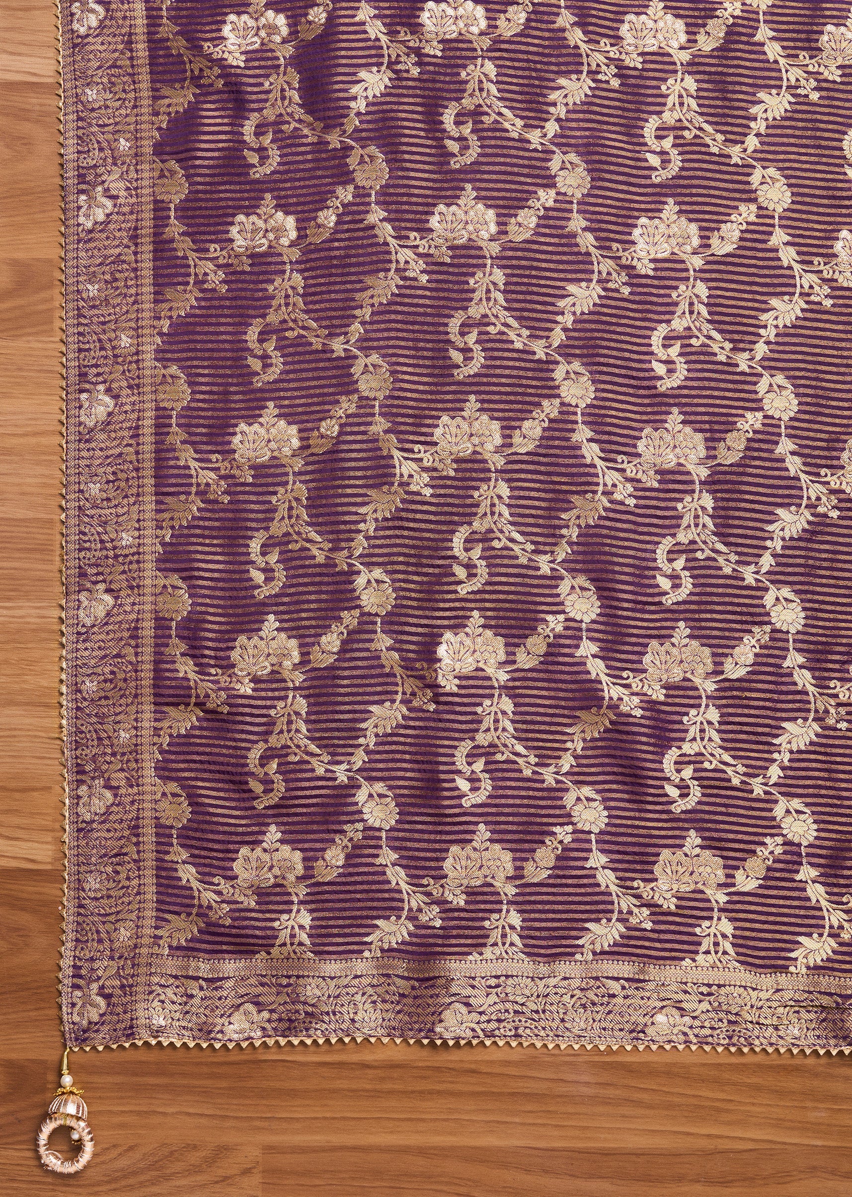Lavender Tissue Embroidered Unstitched Suit Set