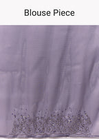Lavender Tissue Saree With Cutdana And Sequin Embroidery