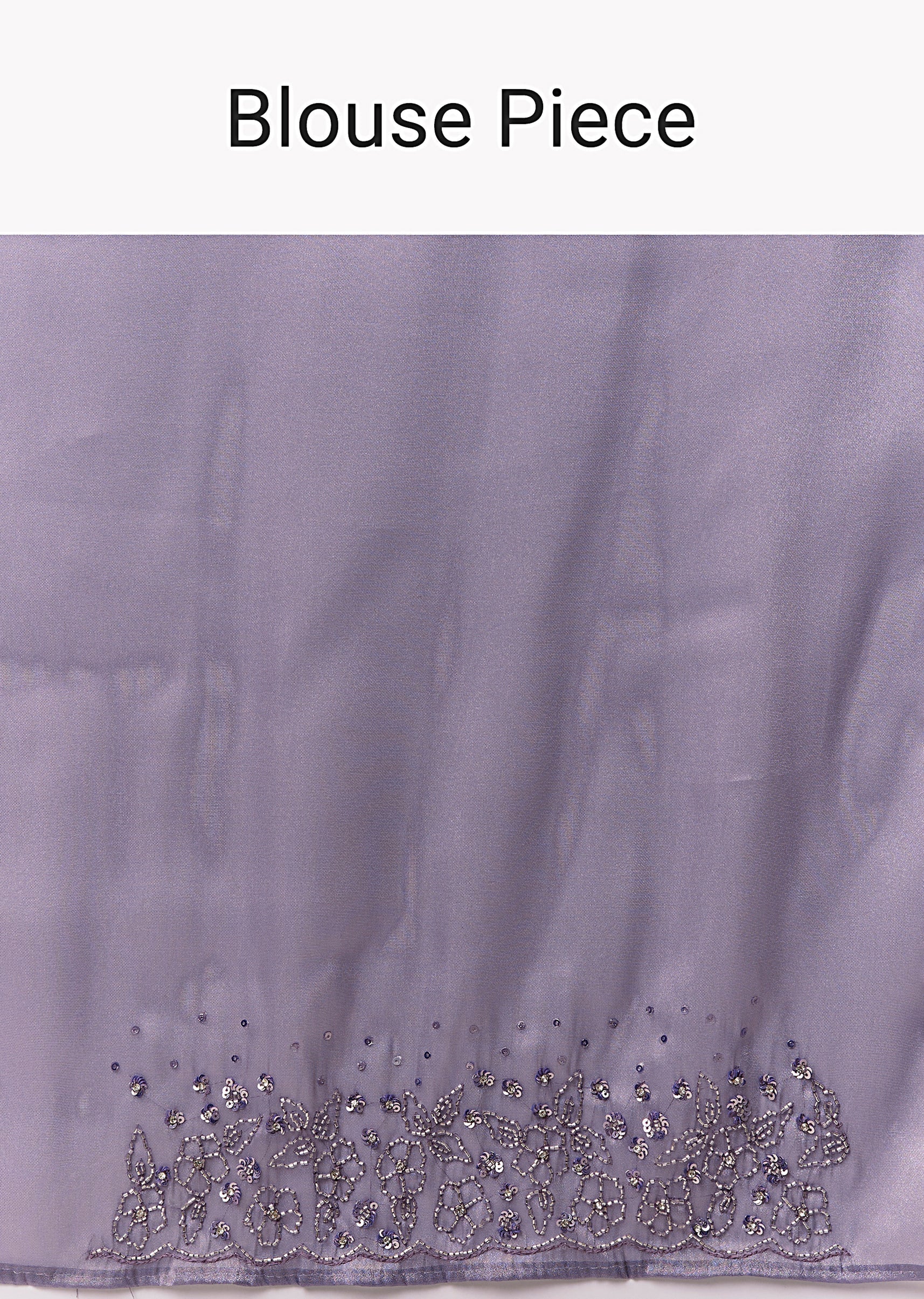 Lavender Tissue Saree With Cutdana And Sequin Embroidery