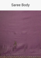 Lilac Tissue Saree With Cutdana Embroidery And Scallop Border