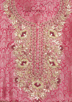 Magenta Tissue Brocade Banarasi Embroidered Unstitched Suit Set