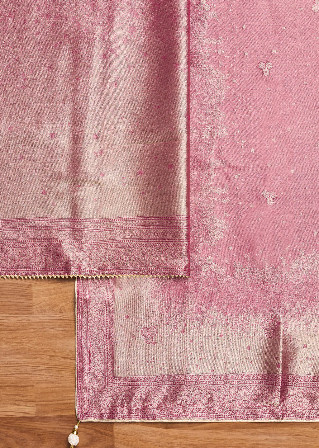 Magenta Tissue Embroidered Unstitched Suit Set