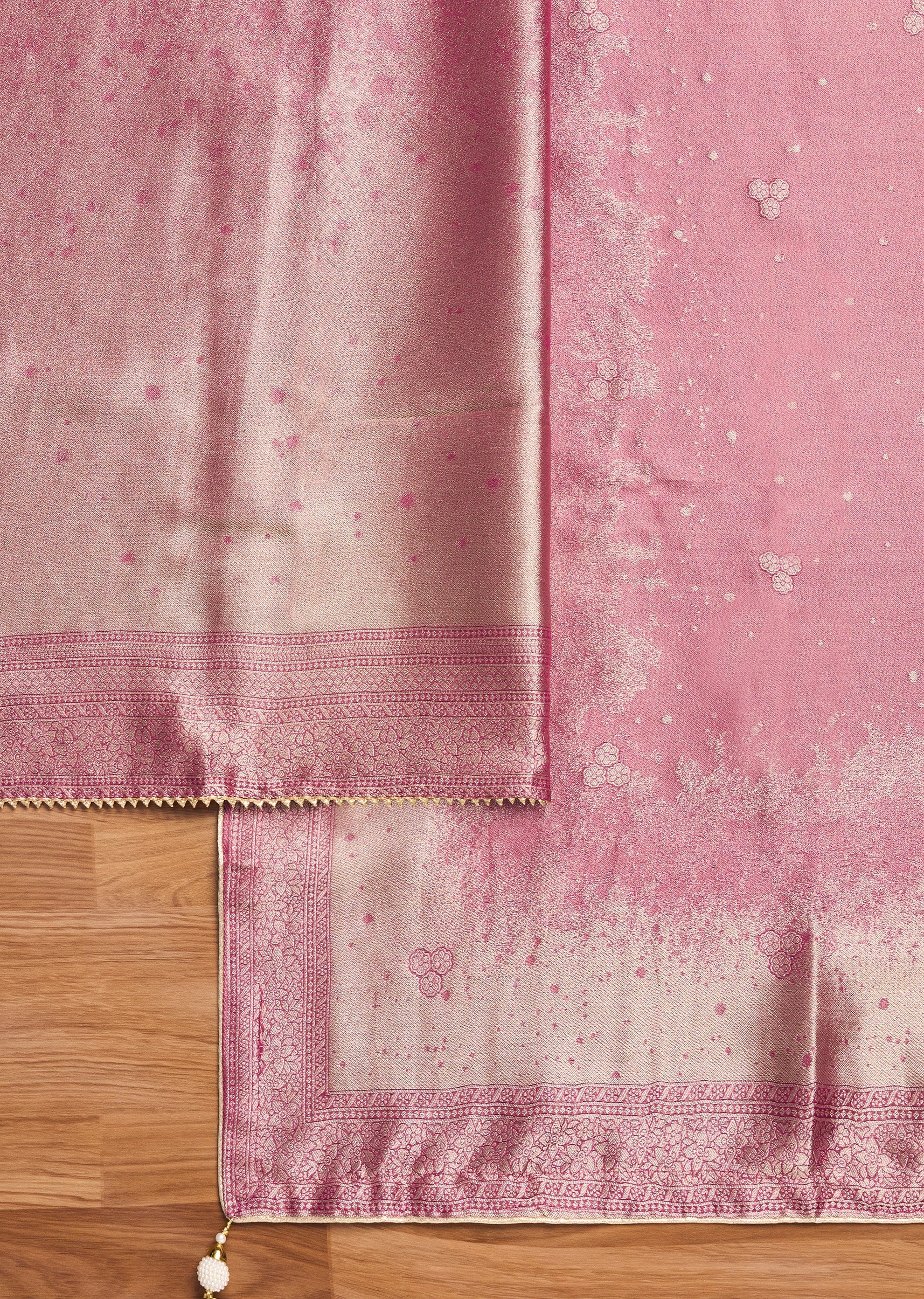 Magenta Tissue Embroidered Unstitched Suit Set