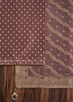 Maroon Chanderi Unstitched Suit