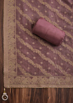 Maroon Chanderi Unstitched Suit
