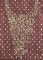 Maroon Chanderi Unstitched Suit