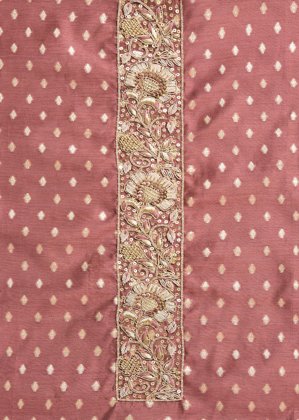 Maroon Chanderi Unstitched Suit With Dupatta