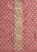 Maroon Chanderi Unstitched Suit With Dupatta