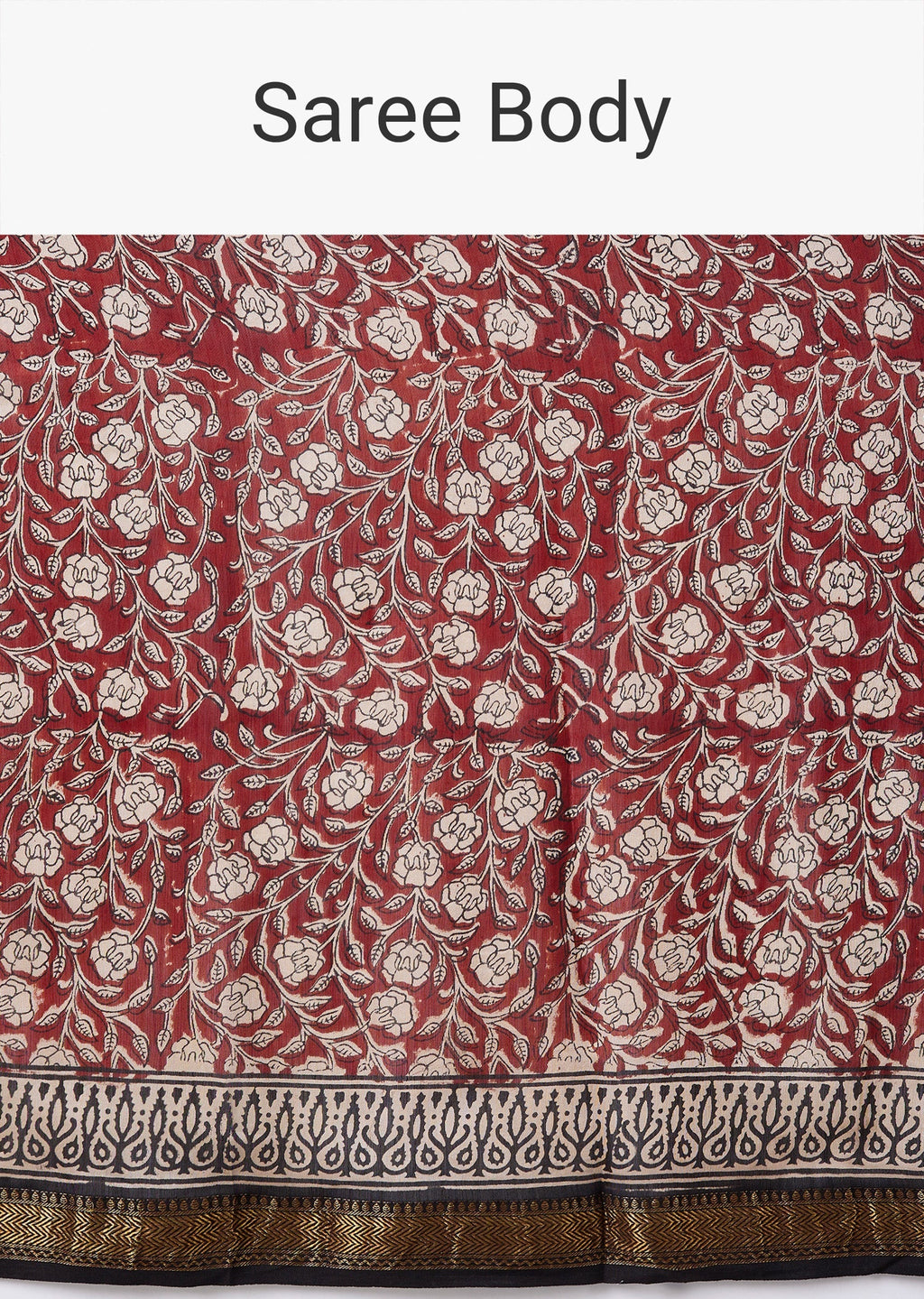 Maroon Printed Saree with Unstitched Blouse
