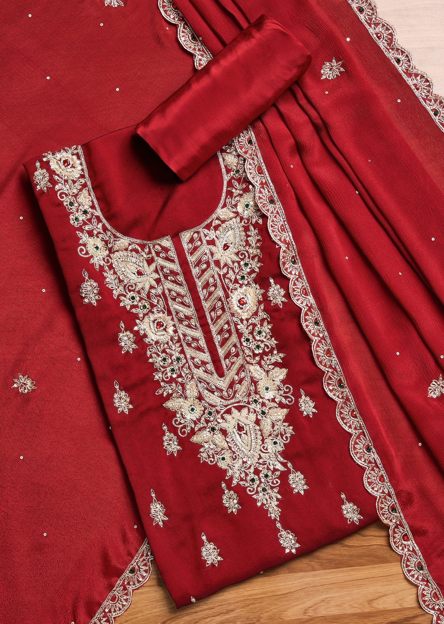 Maroon Satin Suit