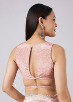 Mauve Abstract Printed Saree with Blouse