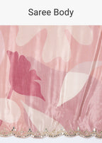 Mauve Abstract Printed Saree with Blouse