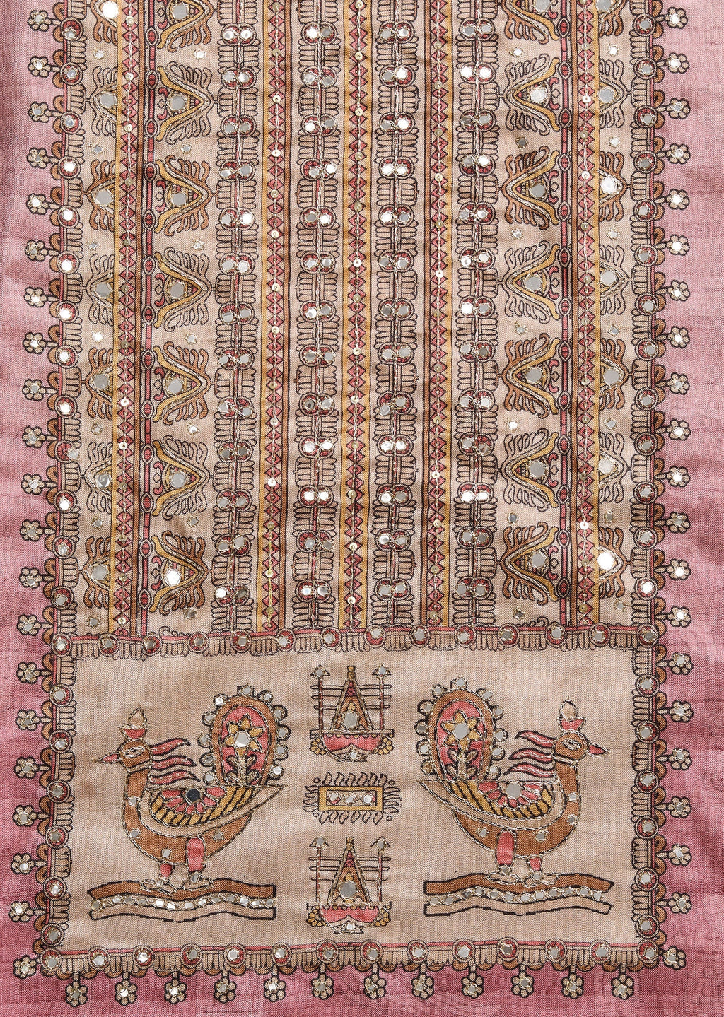 Mauve Cotton Unstitched Suit With Dupatta
