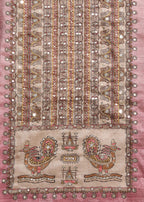 Mauve Cotton Unstitched Suit With Dupatta