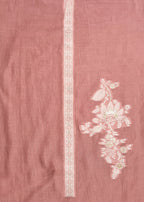Mauve Unstitched Cotton Suit With Dupatta