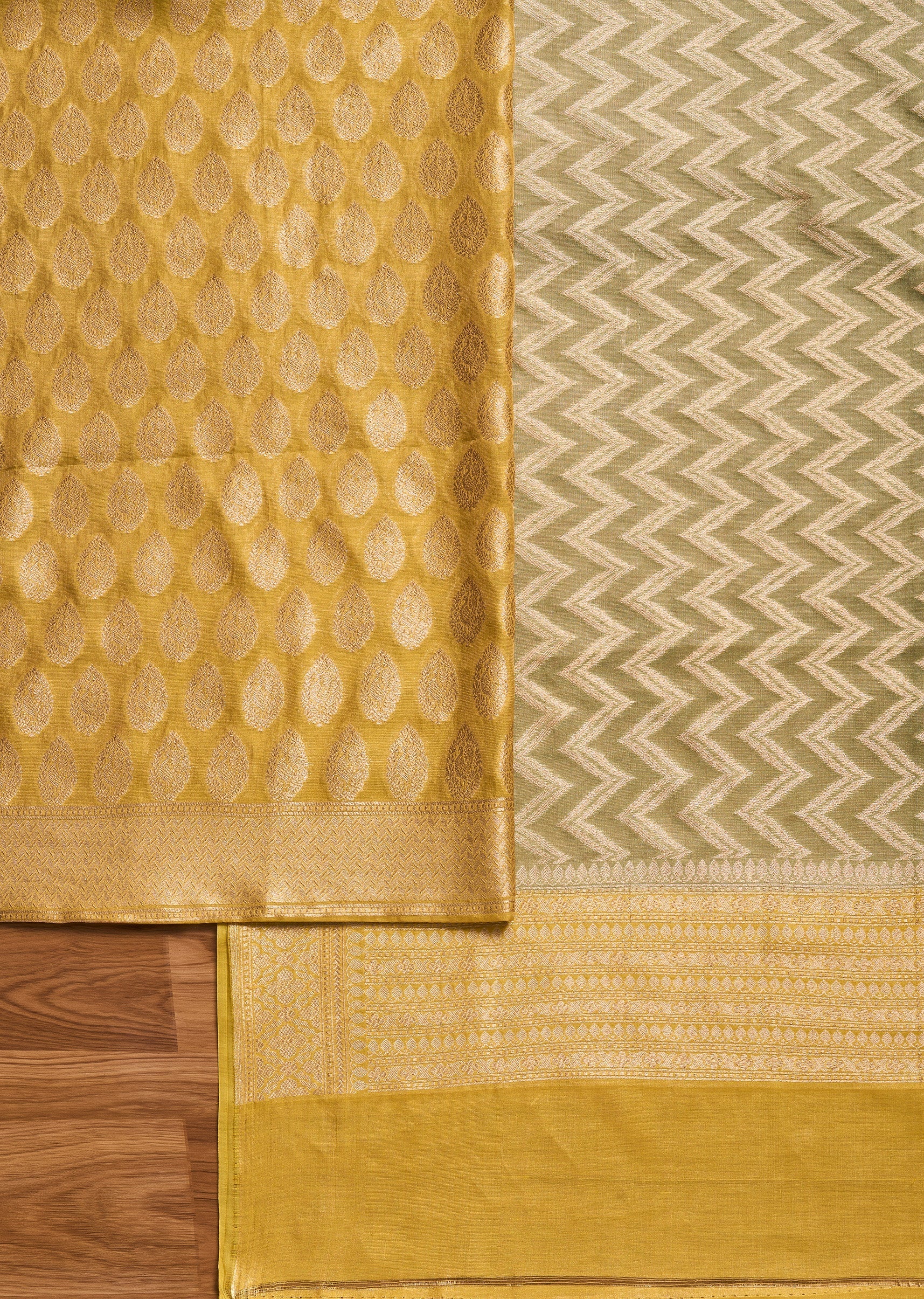 Mehendi Green Chanderi Suit