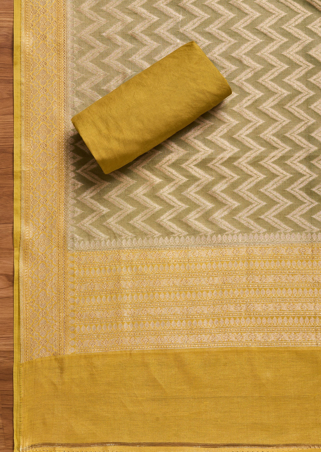 Mehendi Green Chanderi Suit