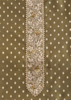 Mehendi Green Chanderi Unstitched Suit